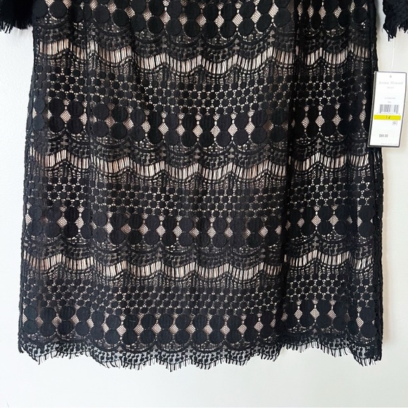 NWT Jessica Howard Black Lace Cocktail Midi Dress 14 Wedding 20s Gatsby Romantic - Picture 4 of 9